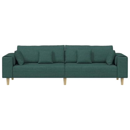 vidaXL Sofa mit Kissen Dunkelgrün 250 x 77 x 76 cm Stoff