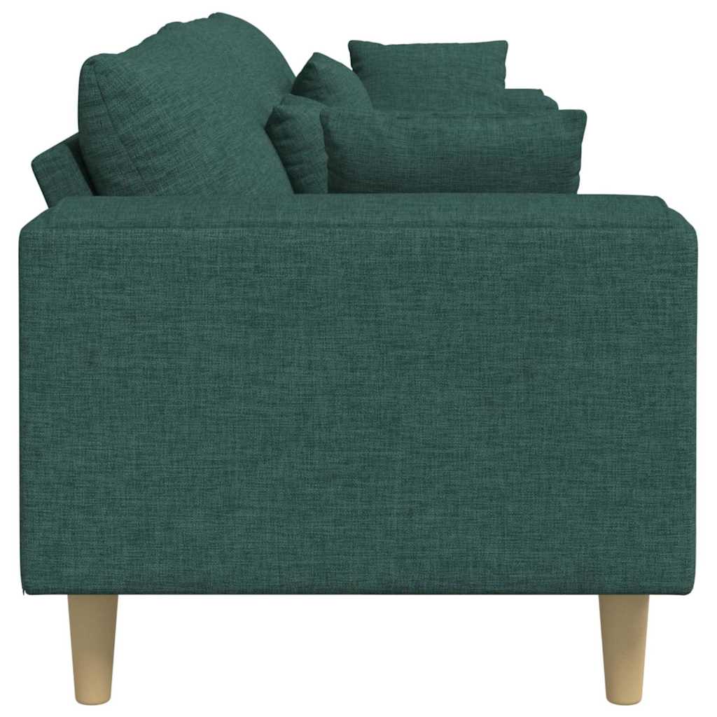 vidaXL Sofa mit Kissen Dunkelgrün 250 x 77 x 76 cm Stoff