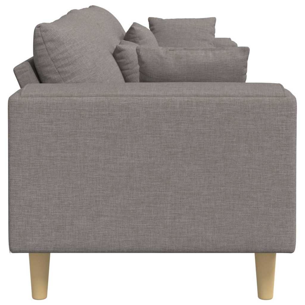 Sofa mit Kissen Taupe 250 x 77 x 76 cm Stoff