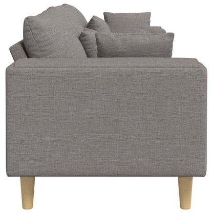 Sofa mit Kissen Taupe 250 x 77 x 76 cm Stoff