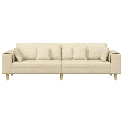 vidaXL Sofa mit Kissen Creme 250 x 77 x 76 cm Stoff