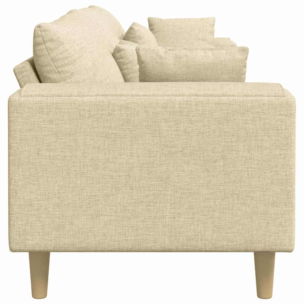 vidaXL Sofa mit Kissen Creme 250 x 77 x 76 cm Stoff