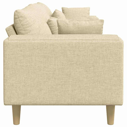 vidaXL Sofa mit Kissen Creme 250 x 77 x 76 cm Stoff
