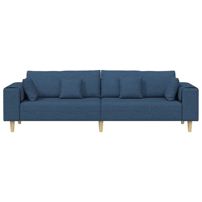 vidaXL Sofa mit Kissen Blau 250 x 77 x 76 cm Stoff