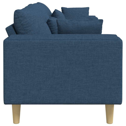 vidaXL Sofa mit Kissen Blau 250 x 77 x 76 cm Stoff