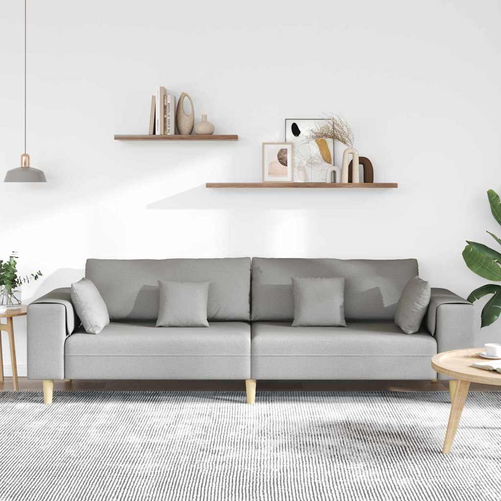 vidaXL Sofa mit Kissen Wolkengrau 250 x 77 x 76 cm Stoff