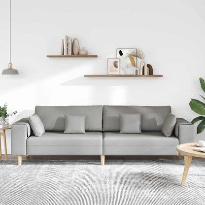 vidaXL Sofa mit Kissen Wolkengrau 250 x 77 x 76 cm Stoff