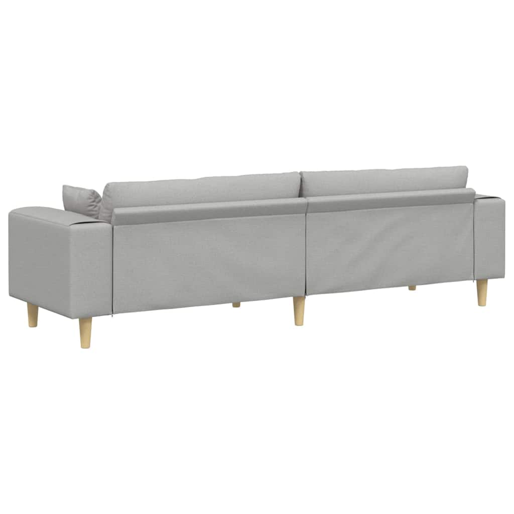 vidaXL Sofa mit Kissen Wolkengrau 250 x 77 x 76 cm Stoff