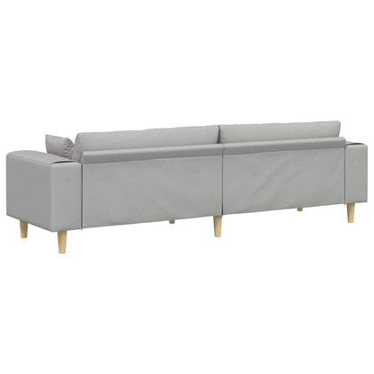 vidaXL Sofa mit Kissen Wolkengrau 250 x 77 x 76 cm Stoff