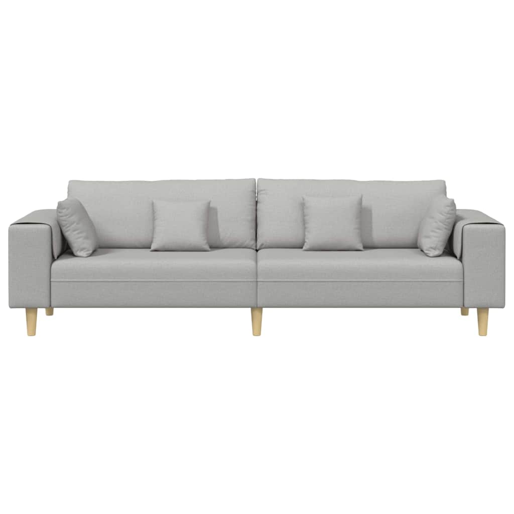vidaXL Sofa mit Kissen Wolkengrau 250 x 77 x 76 cm Stoff