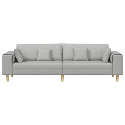 vidaXL Sofa mit Kissen Wolkengrau 250 x 77 x 76 cm Stoff