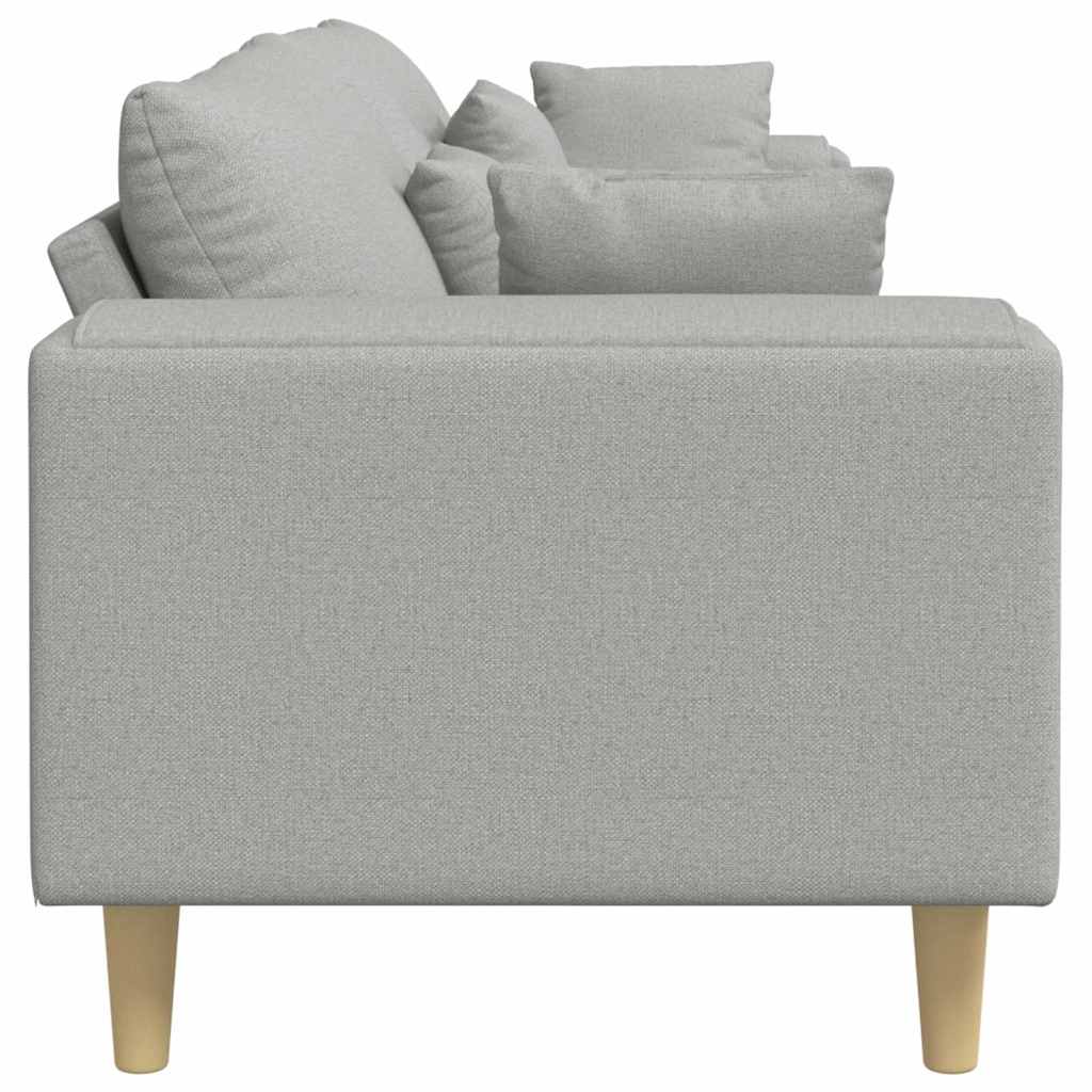 vidaXL Sofa mit Kissen Wolkengrau 250 x 77 x 76 cm Stoff
