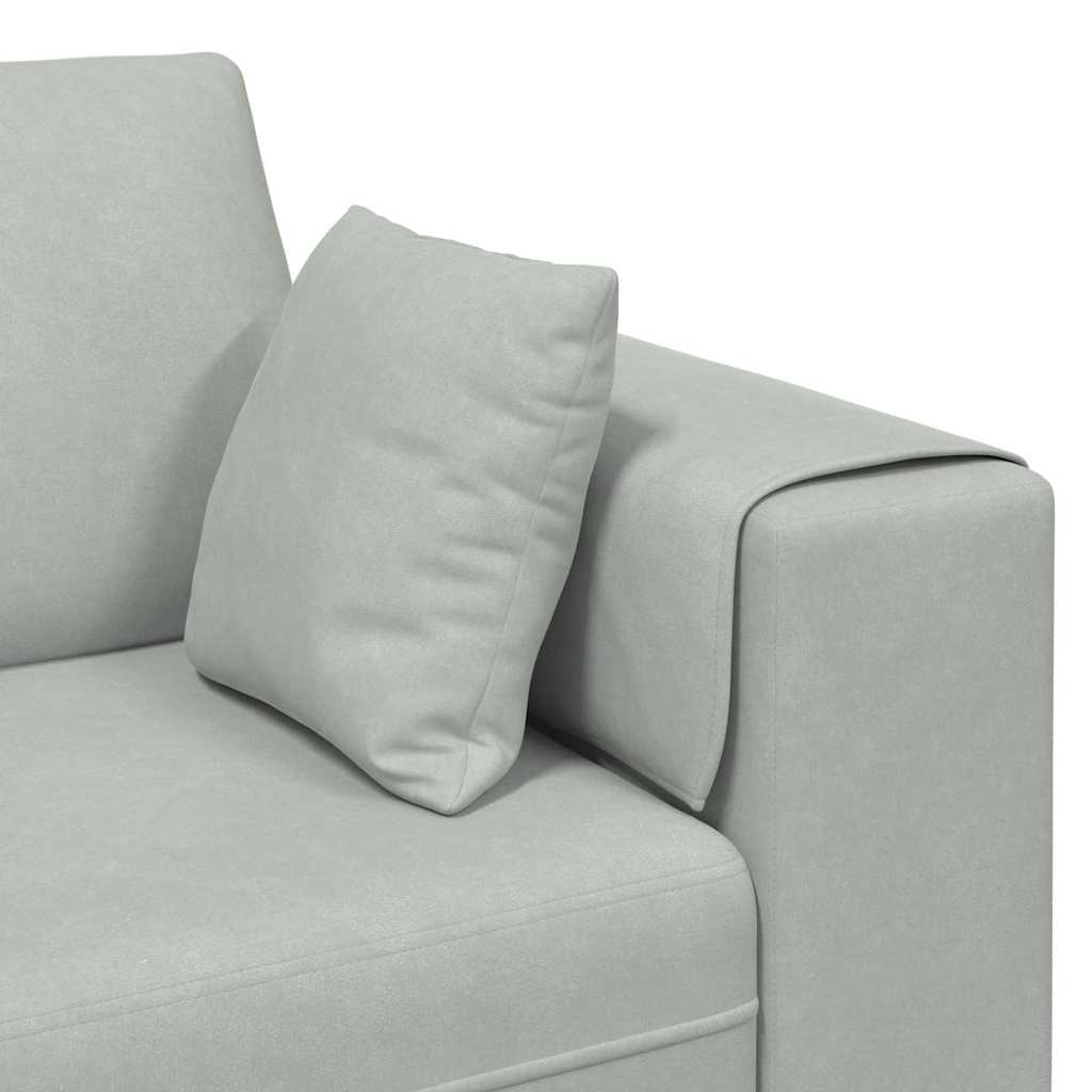 vidaXL Sofa mit Kissen Hellgrau 250 x 77 x 76 cm Samt
