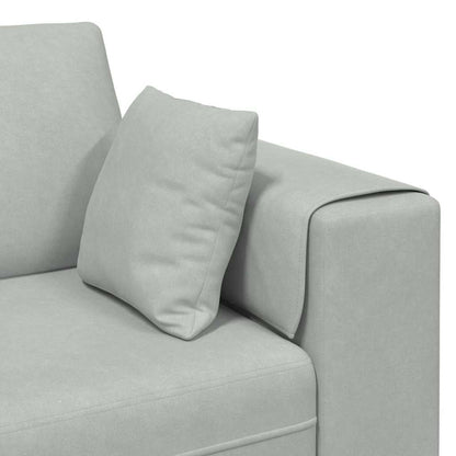 vidaXL Sofa mit Kissen Hellgrau 250 x 77 x 76 cm Samt