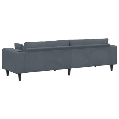vidaXL Sofa mit Kissen Dunkelgrau 250 x 77 x 76 cm Samt