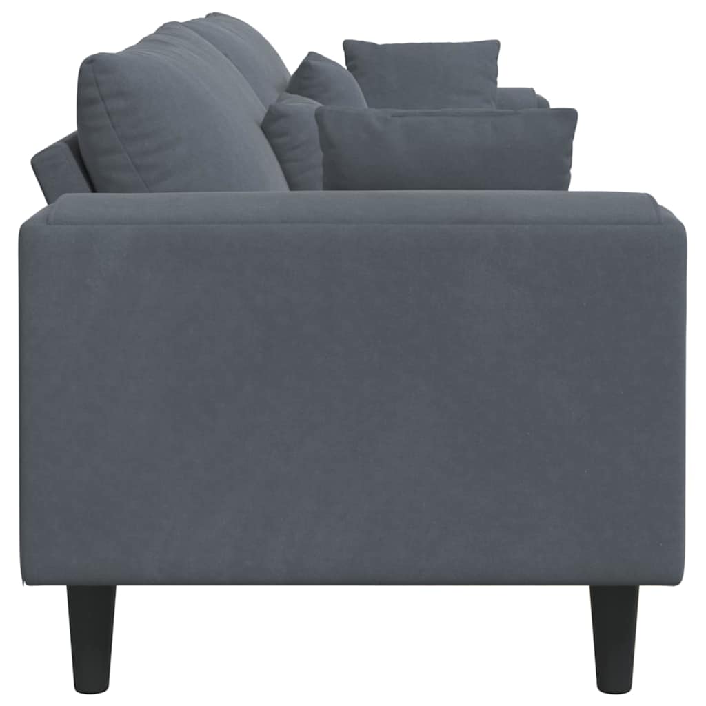 vidaXL Sofa mit Kissen Dunkelgrau 250 x 77 x 76 cm Samt