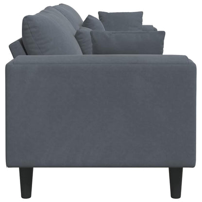 vidaXL Sofa mit Kissen Dunkelgrau 250 x 77 x 76 cm Samt