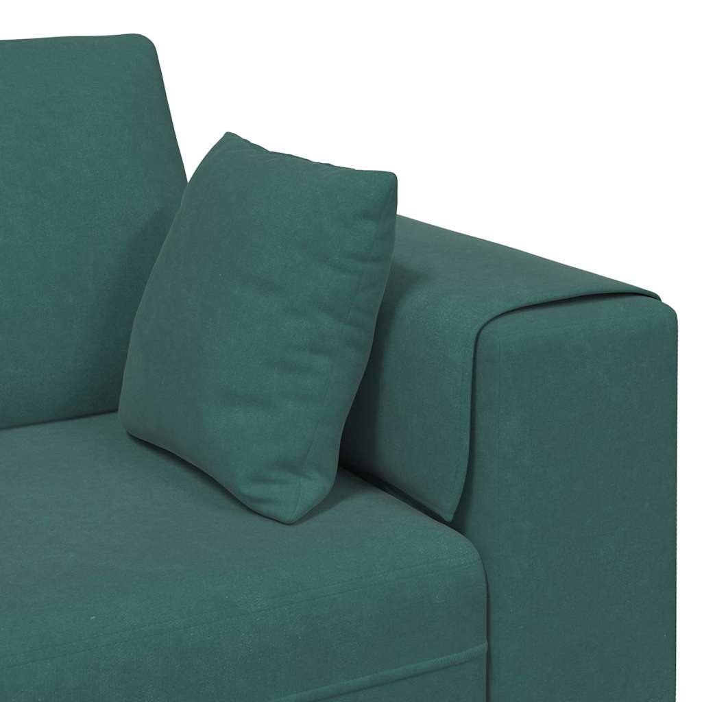 vidaXL Sofa mit Kissen Dunkelgrün 250 x 77 x 76 cm Samt
