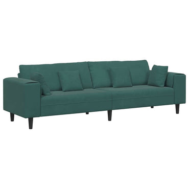 vidaXL Sofa mit Kissen Dunkelgrün 250 x 77 x 76 cm Samt
