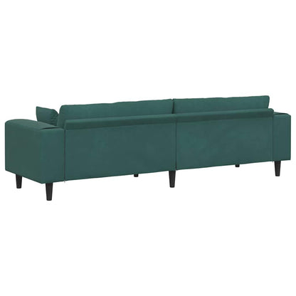 vidaXL Sofa mit Kissen Dunkelgrün 250 x 77 x 76 cm Samt