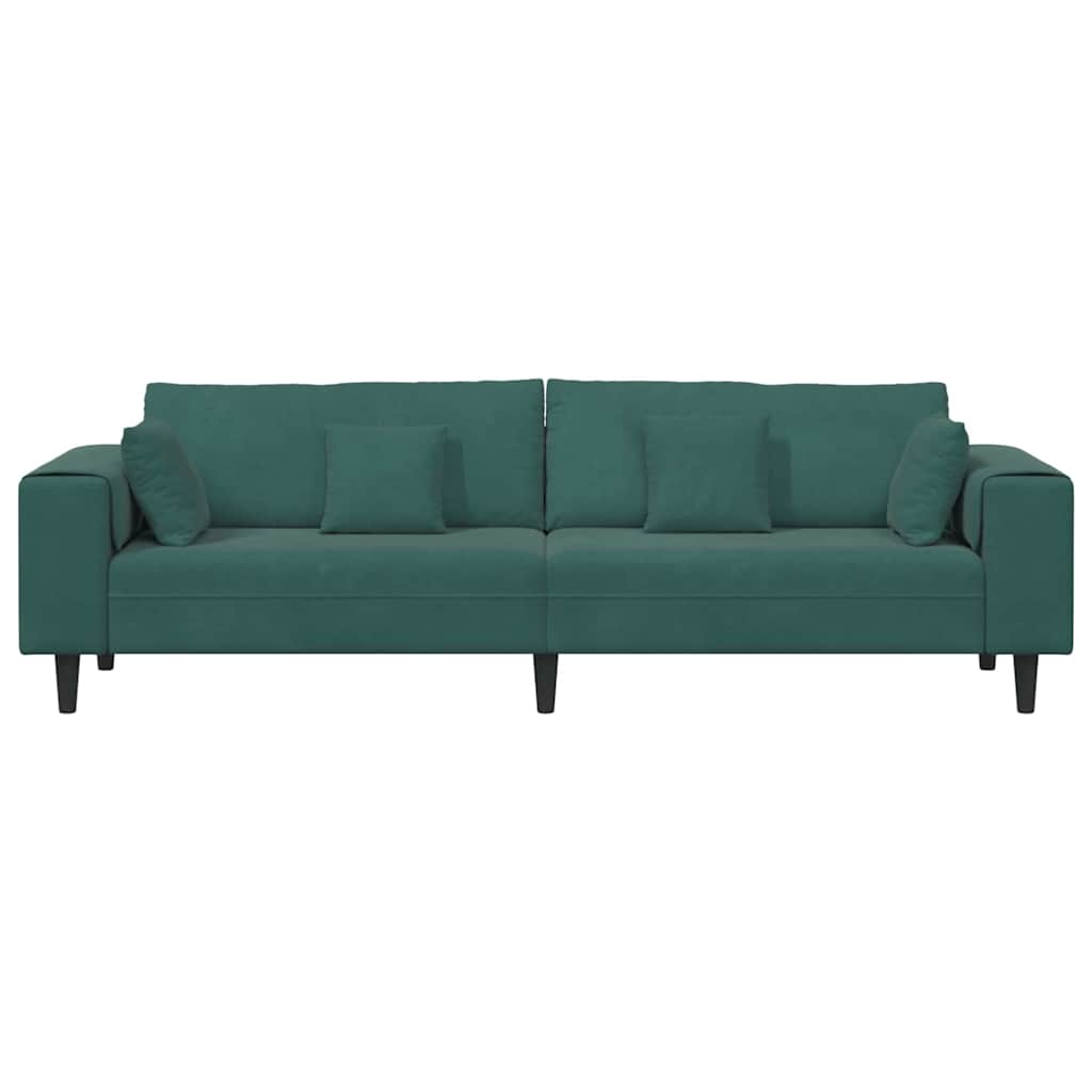 vidaXL Sofa mit Kissen Dunkelgrün 250 x 77 x 76 cm Samt