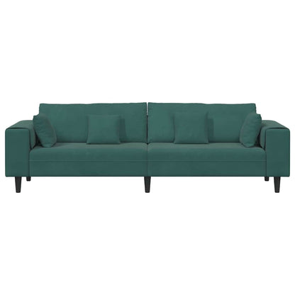 vidaXL Sofa mit Kissen Dunkelgrün 250 x 77 x 76 cm Samt