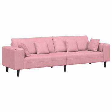 vidaXL Sofa mit Kissen Rosa 250 x 77 x 76 cm Samt