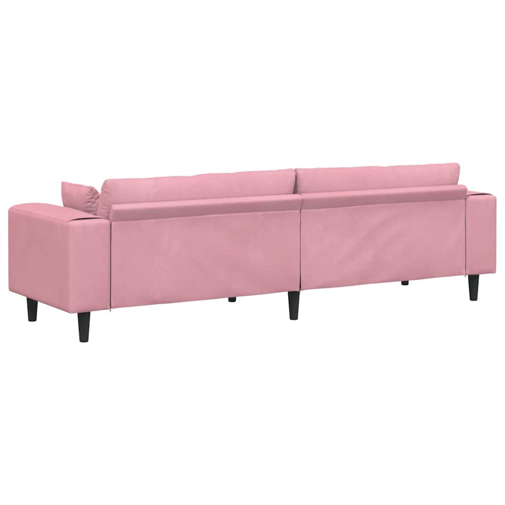 Sofa mit Kissen Rosa 250 x 77 x 76 cm Samt