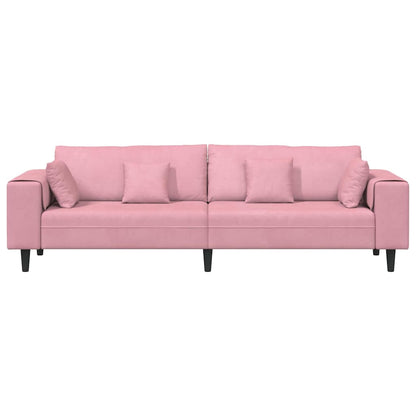 Sofa mit Kissen Rosa 250 x 77 x 76 cm Samt