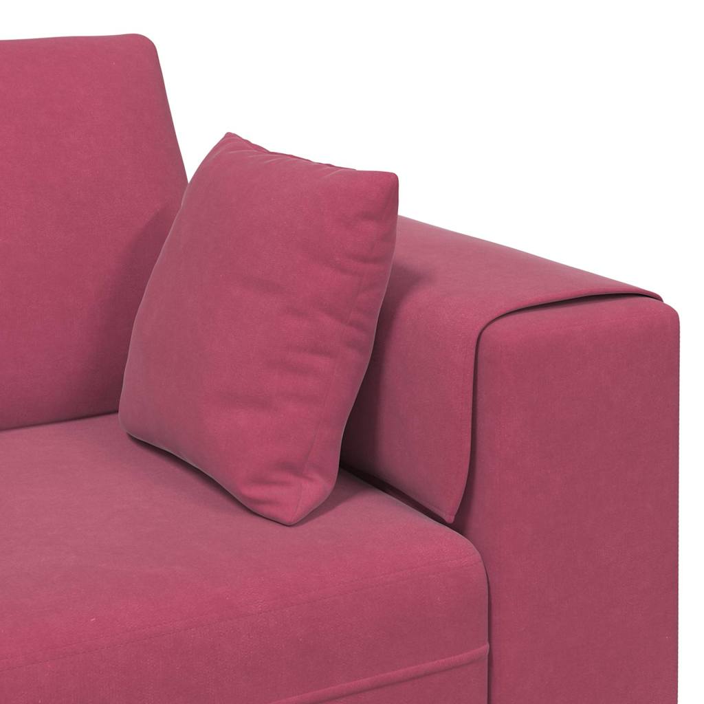 vidaXL Sofa mit Kissen Weinrot 250 x 77 x 76 cm Samt
