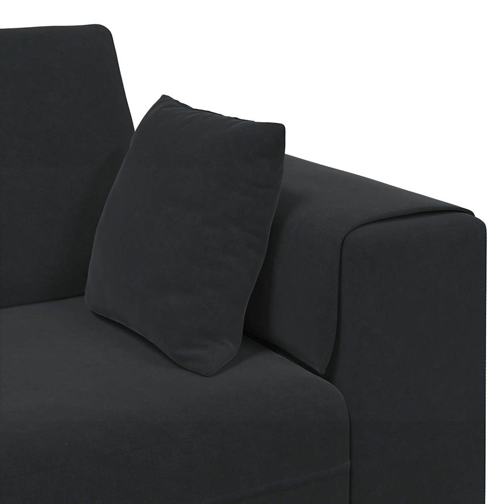 Sofa mit Kissen Schwarz 250 x 77 x 76 cm Samt