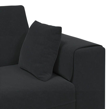 Sofa mit Kissen Schwarz 250 x 77 x 76 cm Samt