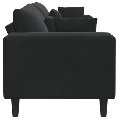 Sofa mit Kissen Schwarz 250 x 77 x 76 cm Samt