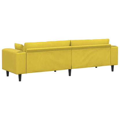 vidaXL Sofa mit Kissen Gelb 250 x 77 x 76 cm Samt