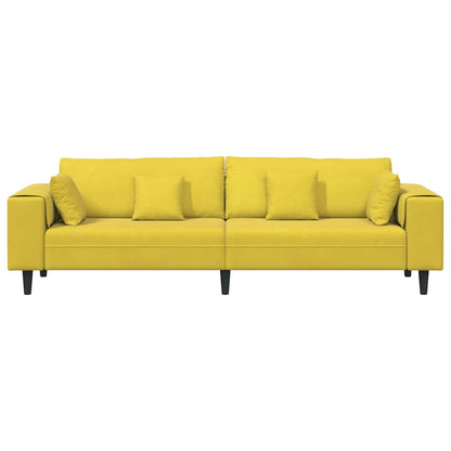 vidaXL Sofa mit Kissen Gelb 250 x 77 x 76 cm Samt