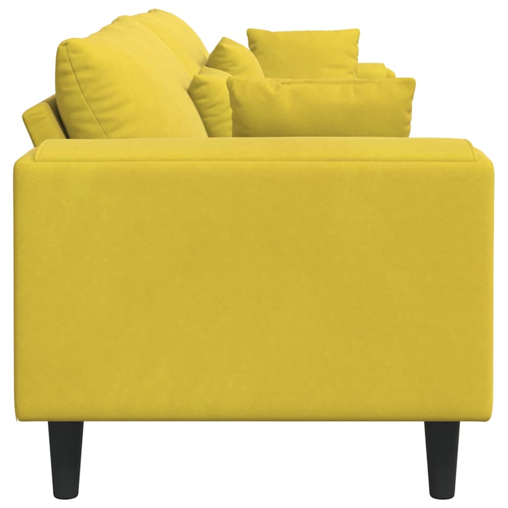 vidaXL Sofa mit Kissen Gelb 250 x 77 x 76 cm Samt