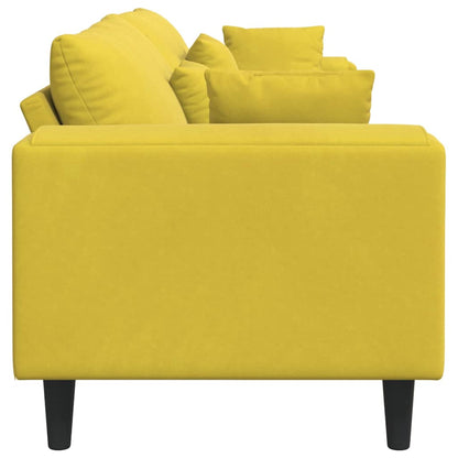 vidaXL Sofa mit Kissen Gelb 250 x 77 x 76 cm Samt