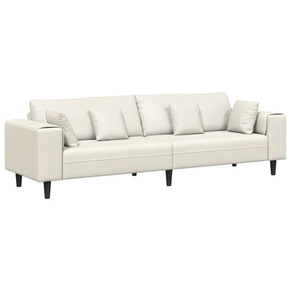 vidaXL Sofa mit Kissen Creme 250 x 77 x 76 cm Samt