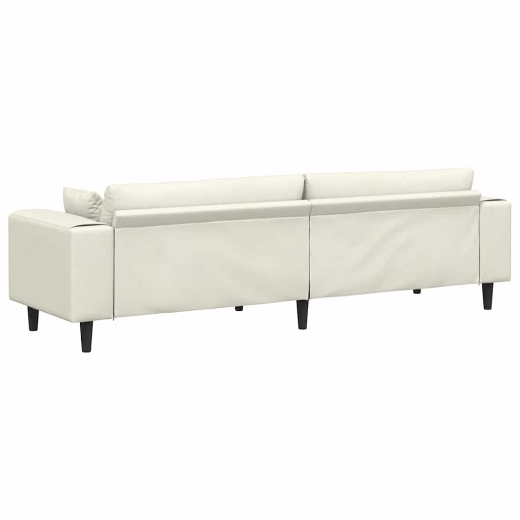 vidaXL Sofa mit Kissen Creme 250 x 77 x 76 cm Samt
