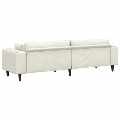 vidaXL Sofa mit Kissen Creme 250 x 77 x 76 cm Samt