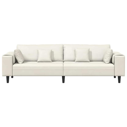 vidaXL Sofa mit Kissen Creme 250 x 77 x 76 cm Samt
