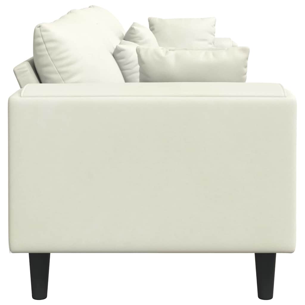 vidaXL Sofa mit Kissen Creme 250 x 77 x 76 cm Samt