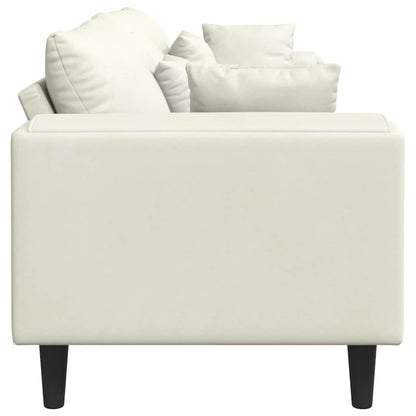 vidaXL Sofa mit Kissen Creme 250 x 77 x 76 cm Samt