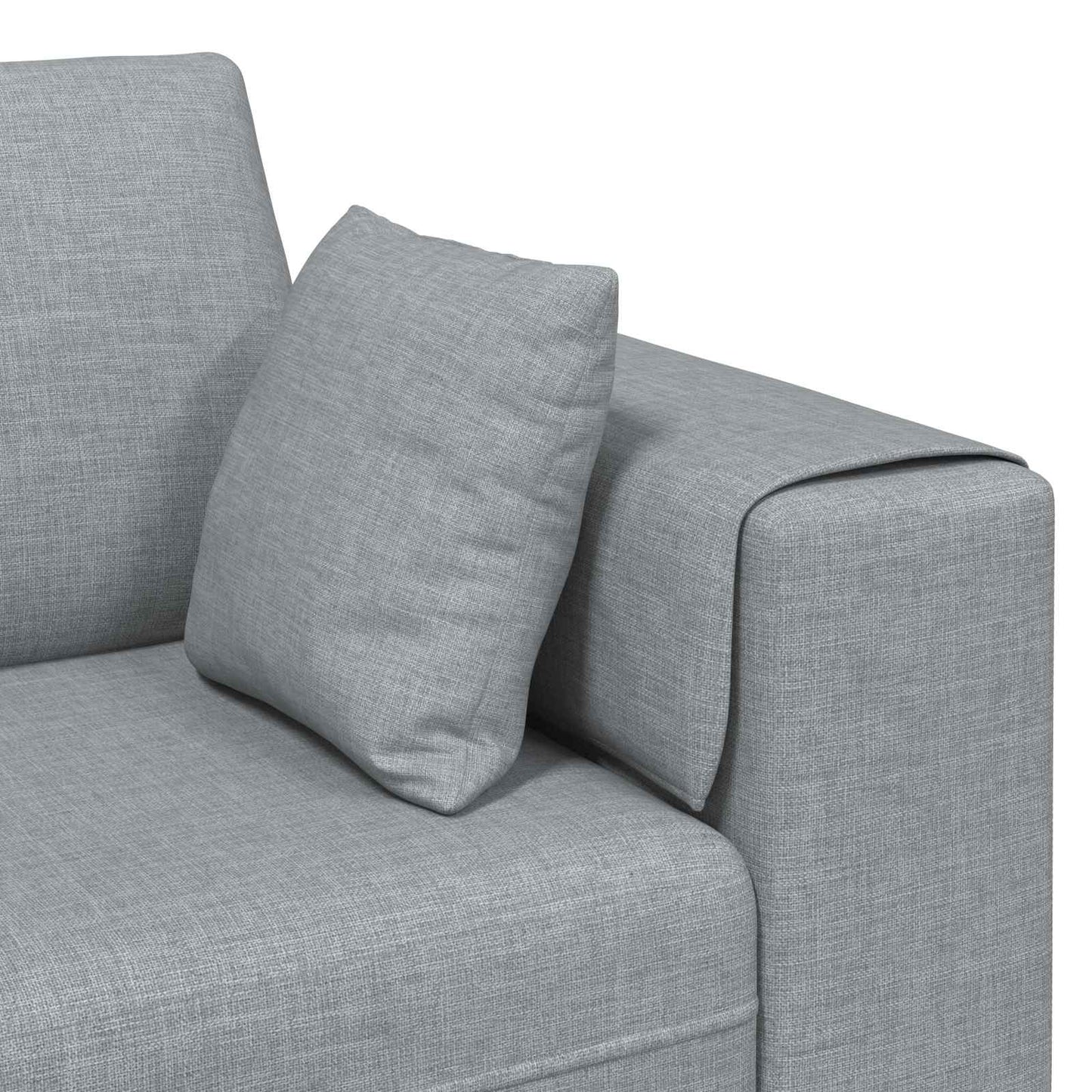 vidaXL Sofa mit Kissen 3 pcs Hellgrau Stoff