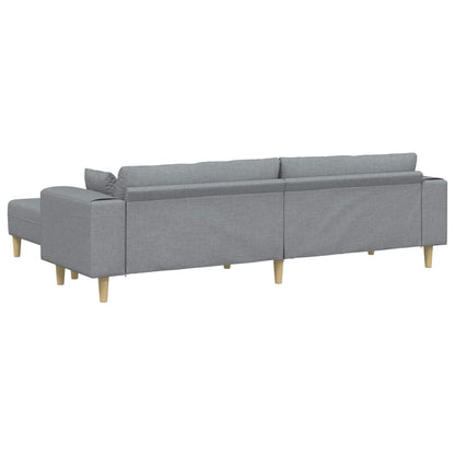 vidaXL Sofa mit Kissen 3 pcs Hellgrau Stoff