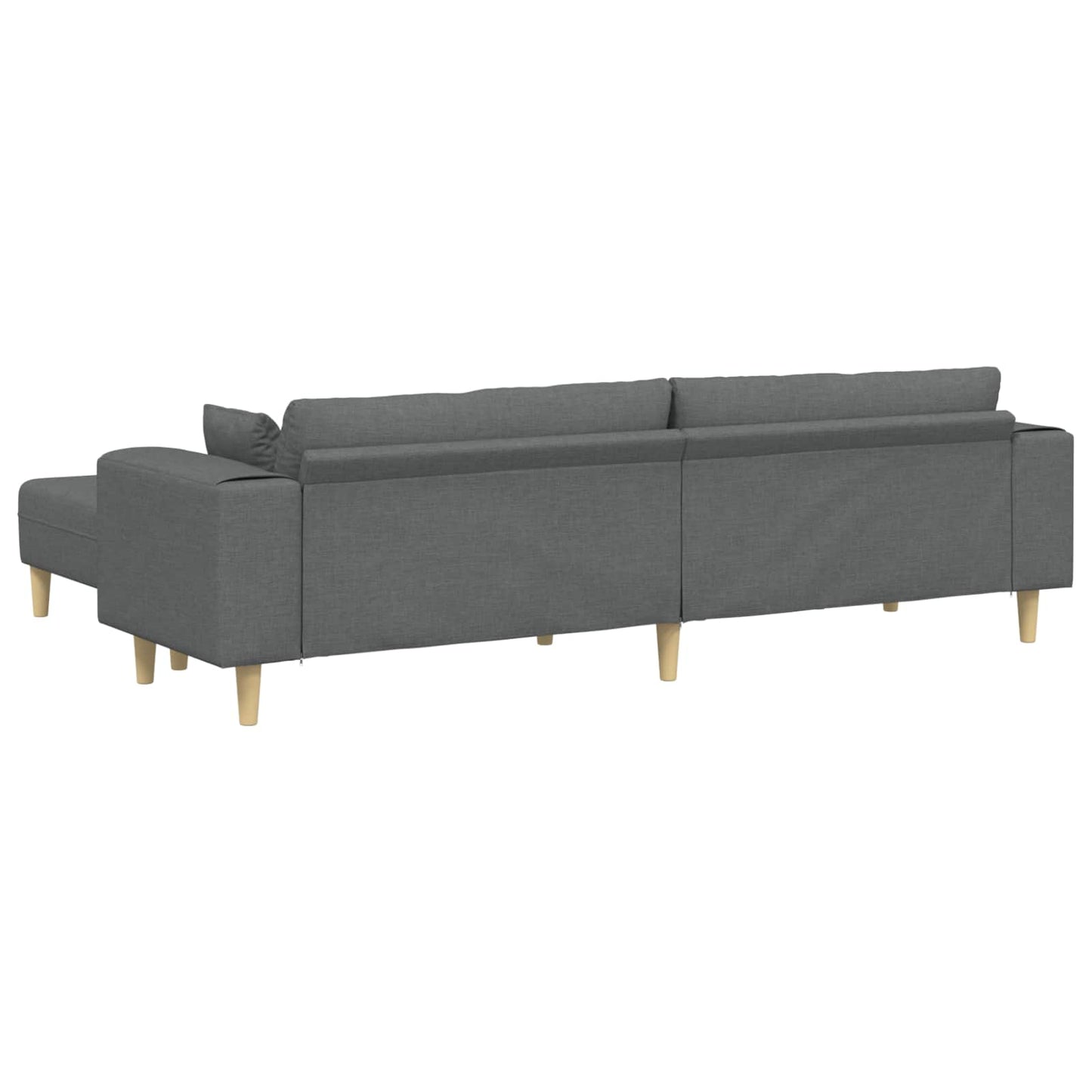 Sofa mit Kissen 3 pcs Dunkelgrau Stoff
