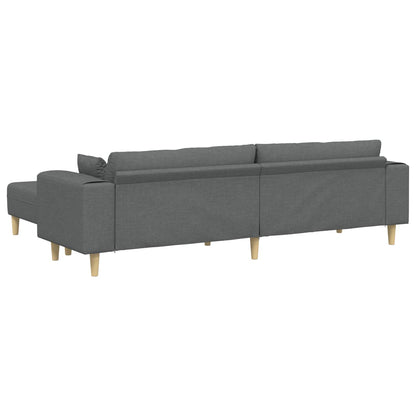 Sofa mit Kissen 3 pcs Dunkelgrau Stoff