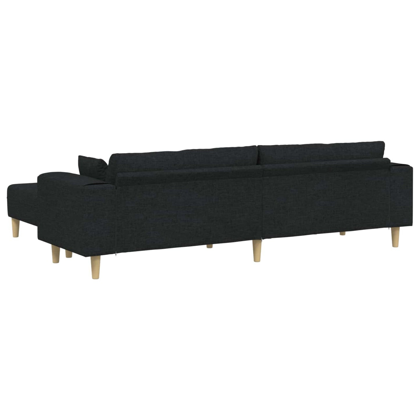 vidaXL Sofa mit Kissen 3 pcs Schwarz Stoff