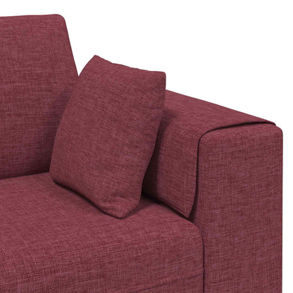 Sofa mit Kissen 3 pcs Weinrot Stoff