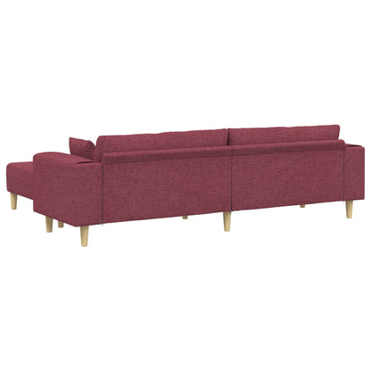 Sofa mit Kissen 3 pcs Weinrot Stoff